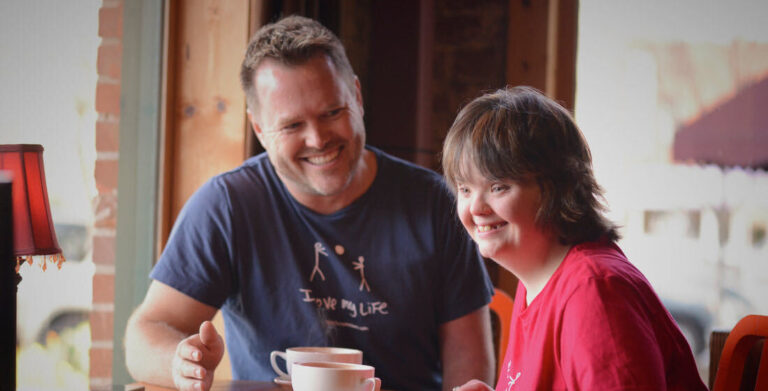 Derrick and Julie enjoying a coffee break